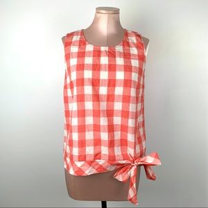 Checkered tank with tie detail